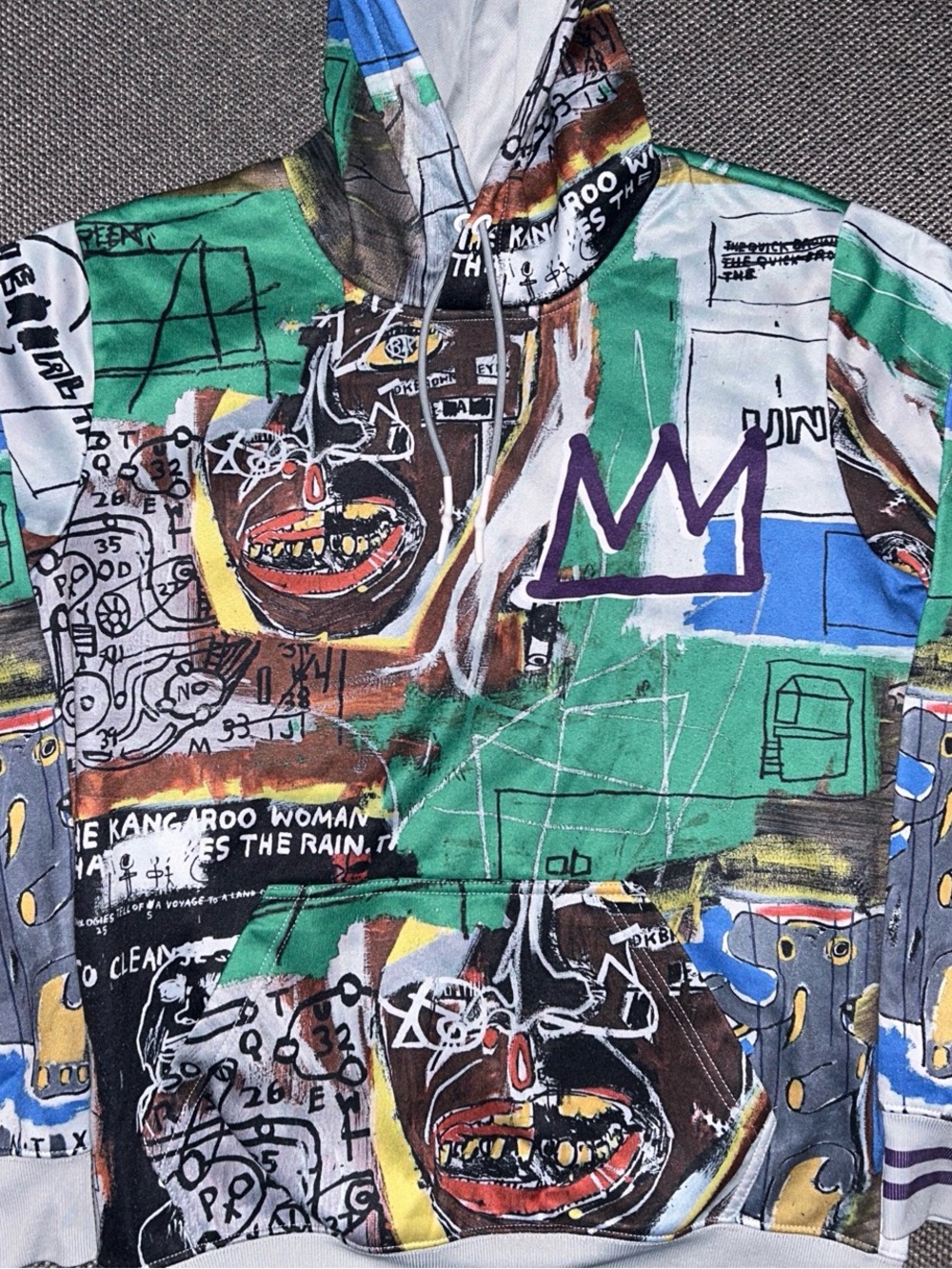 Rare Jean-Michael Basquiat All Over Print Artwork hoodie - Picture 2 of 6